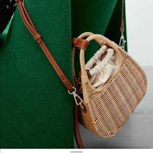 NWT Zara rigid mini bag natural